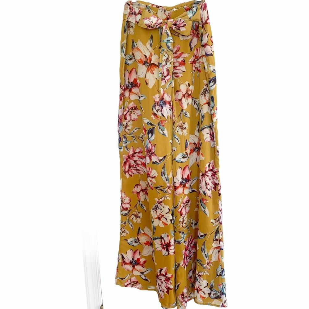 Tularosa Sydney Mustard Floral Wide Leg Pants X Small - Picture 2 of 7
